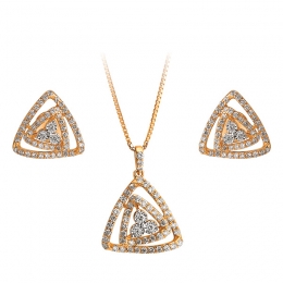 Triangle 18K Rose Gold Diamond Earrings